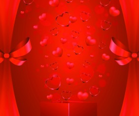 Elements Romantic Red Valentine Cards vector 05