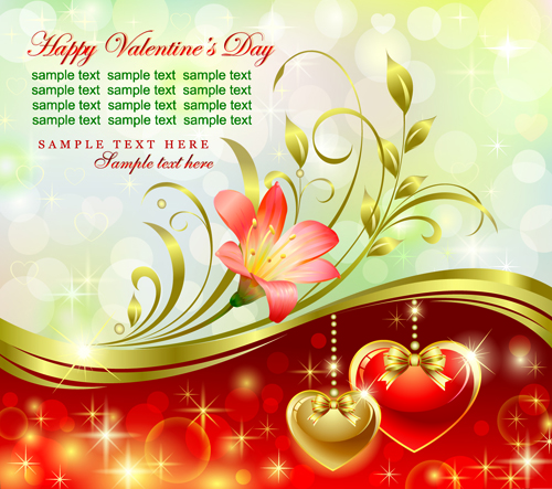 Romantic Valentine Day Theme background vector 01
