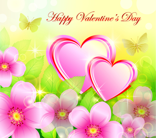 Romantic Valentine Day Theme background vector 02