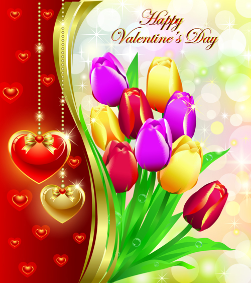 Romantic Valentine Day Theme background vector 04