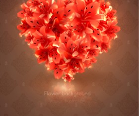 Romantic heart cards vector background set 02