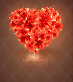 Romantic heart cards vector background set 02