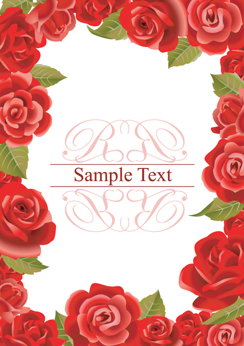 Bright Rose background vector 01