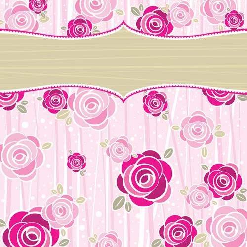Bright Rose background vector 03