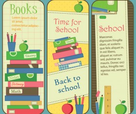 School style vector backgrounds set 03