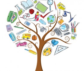 School style vector backgrounds set 05