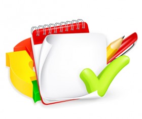 School elements and paper design vector 01