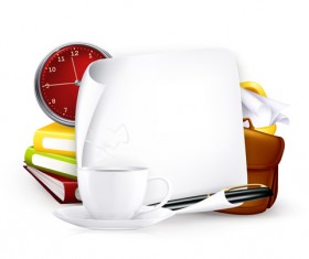 School elements and paper design vector 02