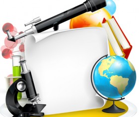 School elements and paper design vector 04