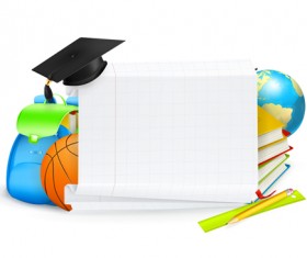 School elements and paper design vector 05