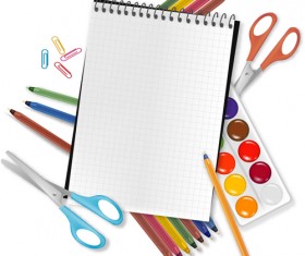 Different School supplies vector graphic set 01