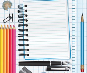 Different School supplies vector graphic set 11