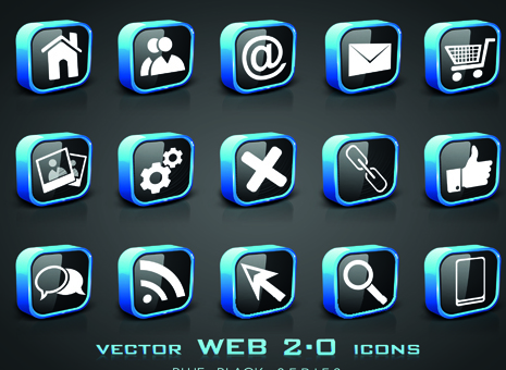 Set of Different web 2.0 icons vector