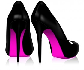 Set of Women's High-heeled shoes vector 01