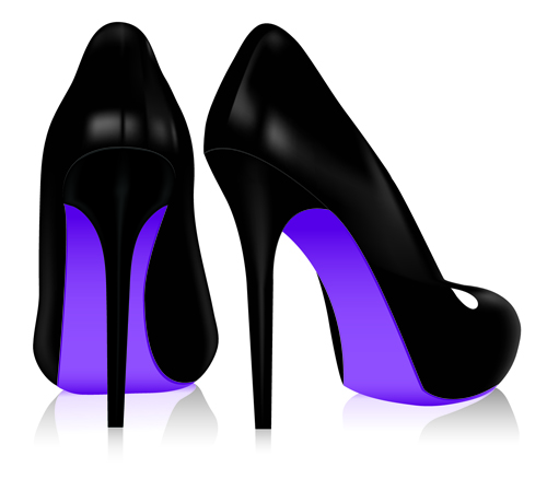 Set of Women's High-heeled shoes vector 02