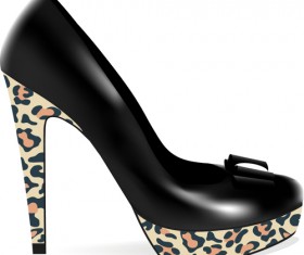 Set of Women's High-heeled shoes vector 04