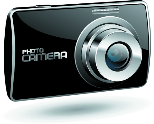 Set of different Photo Camera elements Vector 04