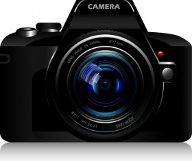 Set of different Photo Camera elements Vector 05