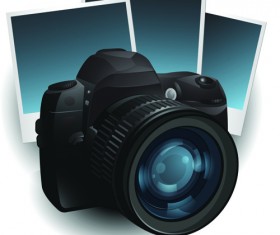 Set of different Photo Camera elements Vector 07