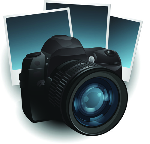 Set of different Photo Camera elements Vector 07
