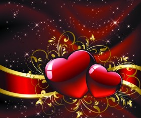 Set of luxurious Valentine Cards Vector 01