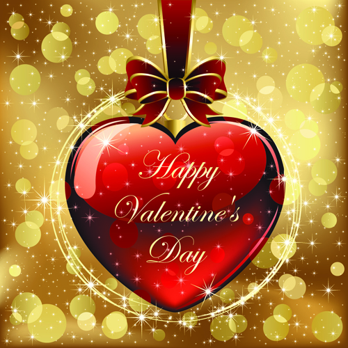 Set of luxurious Valentine Cards Vector 04