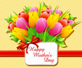 Spring flower elements Greeting Cards vector 02