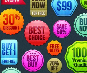 Business elements Stickers and labels vector 01