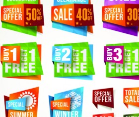 Business elements Stickers and labels vector 05