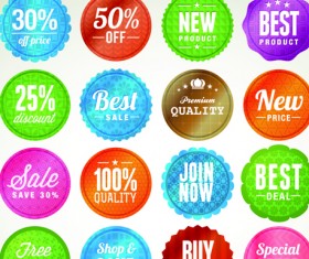 Various sale Stickers and labels design vector 01