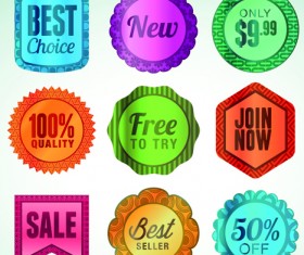 Various sale Stickers and labels design vector 05