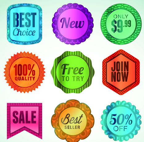 Various sale Stickers and labels design vector 05