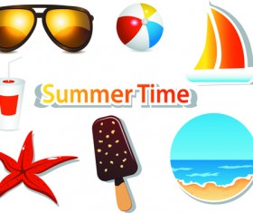 Summer Time background and Illustration vector 01