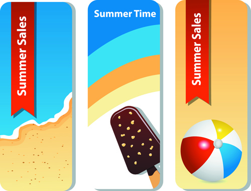 Summer Time background and Illustration vector 02