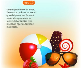 Summer Time background and Illustration vector 03