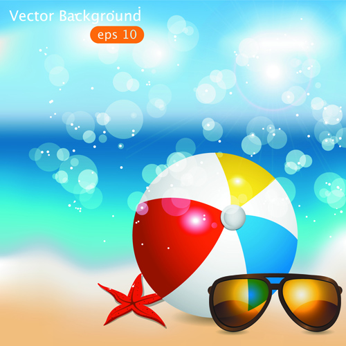 Summer Time background and Illustration vector 04