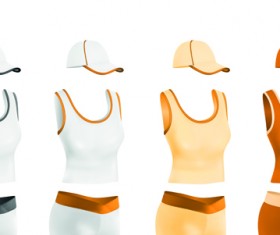 Colorful T-shirts and caps uniform vector template 03