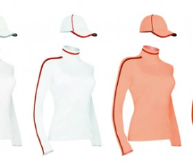 Colorful T-shirts and caps uniform vector template 04