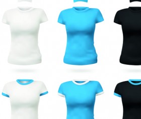 Colorful T-shirts and caps uniform vector template 05