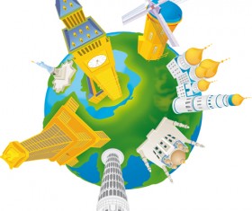 Different Travel elements vector set 03