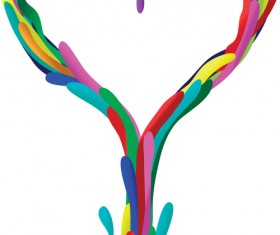 Set of Unusual heart elements vector graphic 01