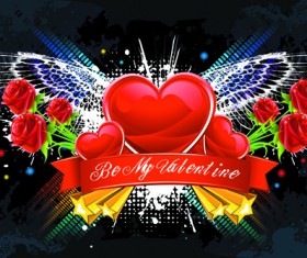 Valentine Day Creative background vector set 02