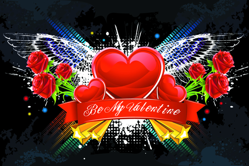 Valentine Day Creative background vector set 02