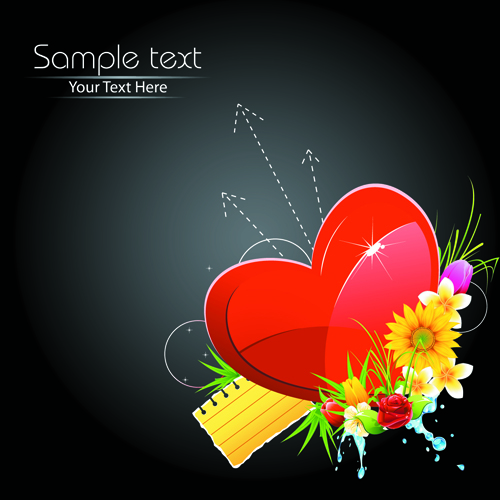 Valentine Day Creative background vector set 01