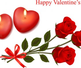 Valentine theme elements vector background set 01