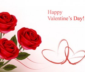 Valentine theme elements vector background set 02