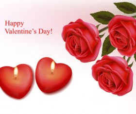 Valentine theme elements vector background set 04