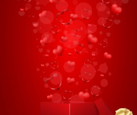 Red Style for Valentine day design vector 01