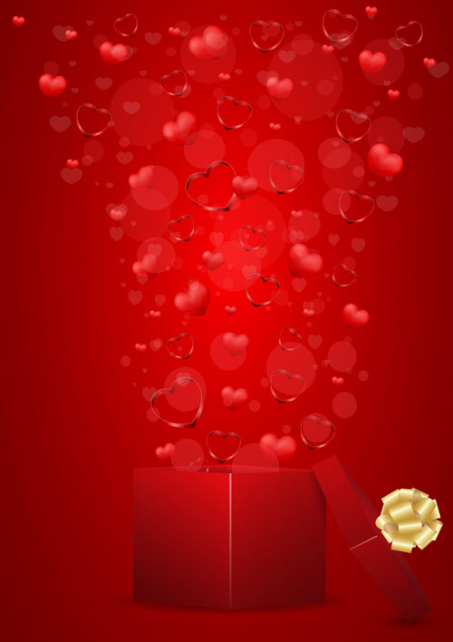 Red Style for Valentine day design vector 01