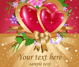 Bright Valentine day card background vector 01